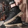 2024 New Men's Boots High Top Motorcycle Boots Fashion Leather Shoes Casual Outdoor Shoes Male Sneakers Bota Masculina