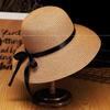 Women's foldable student hat, breathable Korean-style trendy fisherman hat, sun-protective straw bucket hat, classic versatile sun hat