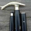 Solid Brass Fish Head Handle Victorian Style Walking Stick Shaft Wooden Cane