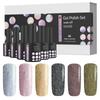 Gel Polish Set Kit 6 Colors 7.5ml Soak Off UV LED Glass Bottle | Reflective | Cat Eye