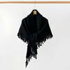 Solid color shawl containing wool thickened wool knitted scarf women's winter high-end warm and cold scarf