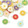 5Pcs Flower Daisy Pendant Alloy Drop Oil Charms For DIY Bracelet Earrings Making Jewelry Findings