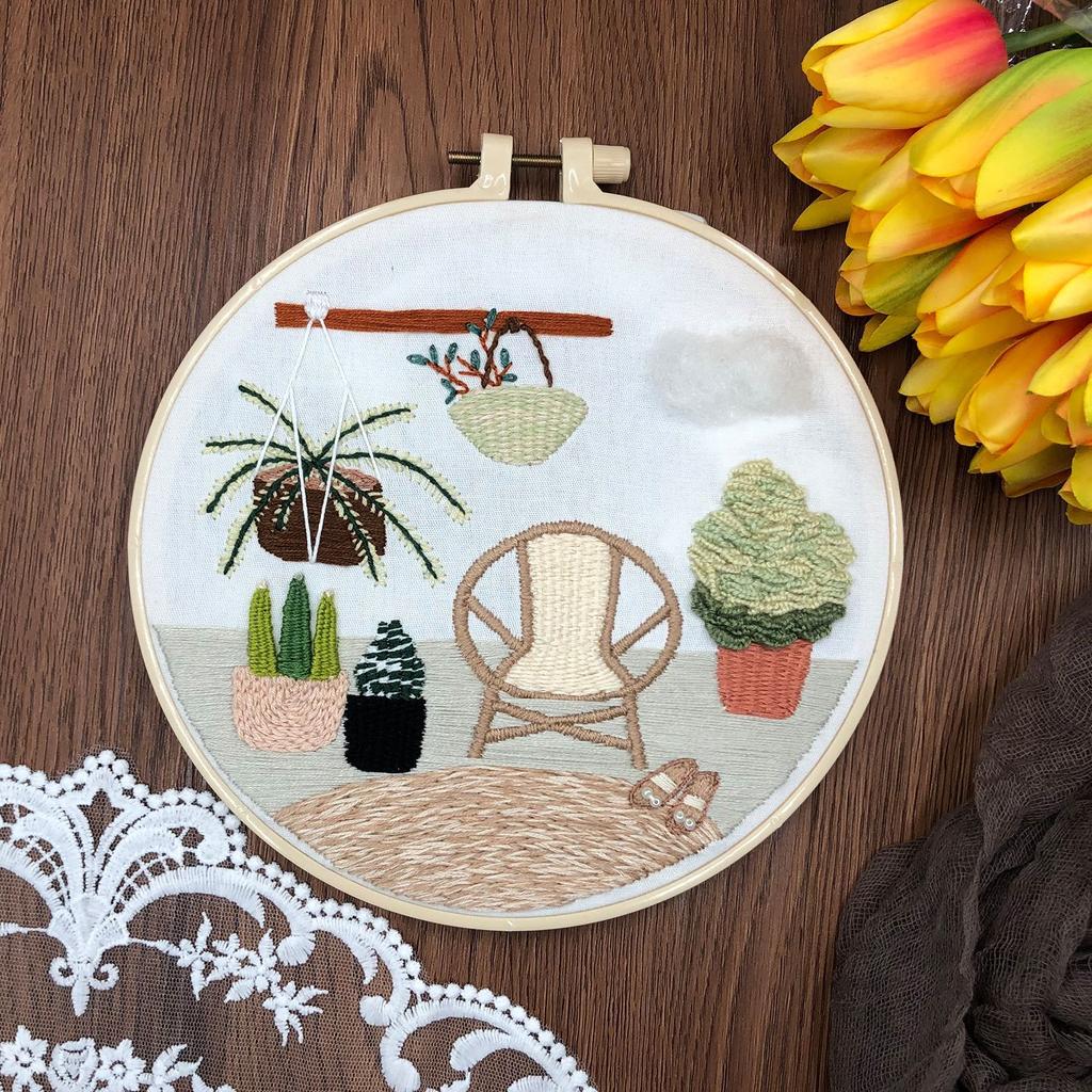 1pc Bedroom Pattern DIY Embroidery Kit for Beginners