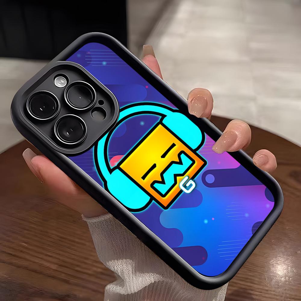 G-Geometry Dash Game Phone Case For IPhone 17 Pro Max 15 Pro 16 14 Plus 12 13 Mini 11 Pro Shockproof Soft Cover