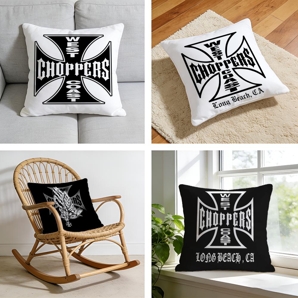 WWest Coast CChoppers Cushion Cover Short plush pillowcase for bed sofa carwashable