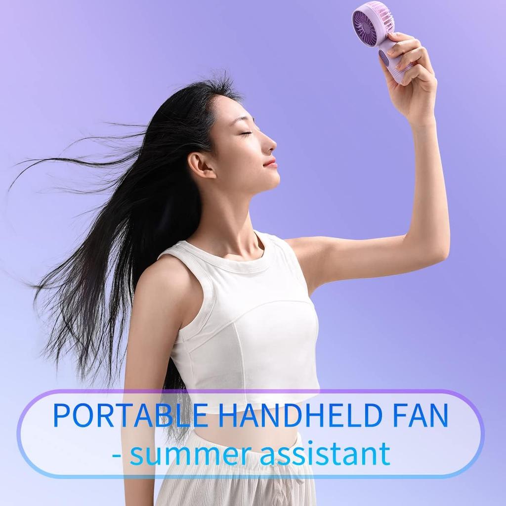 3pcs Portable Mini Handheld Fan with 3-speed for Travel USB Rechargeable Battery Operated Eyelash Fans