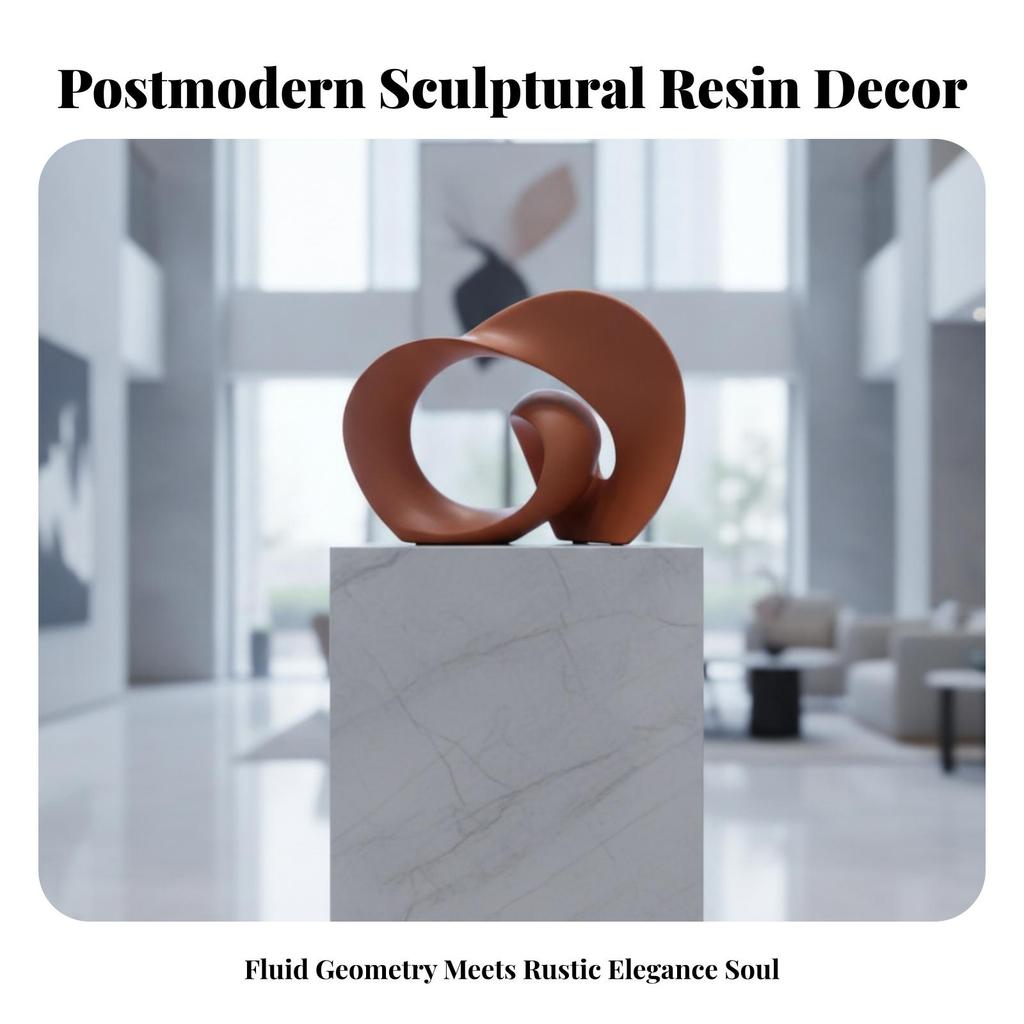 Sculpture with Interlocking Loops Minimalist Tabletop Artistic
