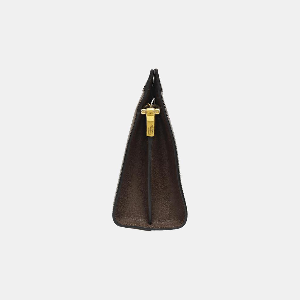 [Pre-Owned] Ophidia Vintage Logo Stripe Web Chain Canvas And Leather Crossbody Bag - Good #1BFPH3J