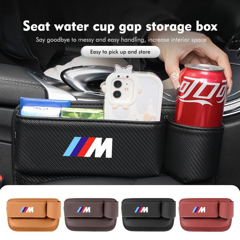 KHQB5 Car Seat Gap Storage Box Door Side Seat Gap Organizer Case For BMW Performance X1 X3 X5 E39 E46 E90 F20 E60 F30 M3 M5