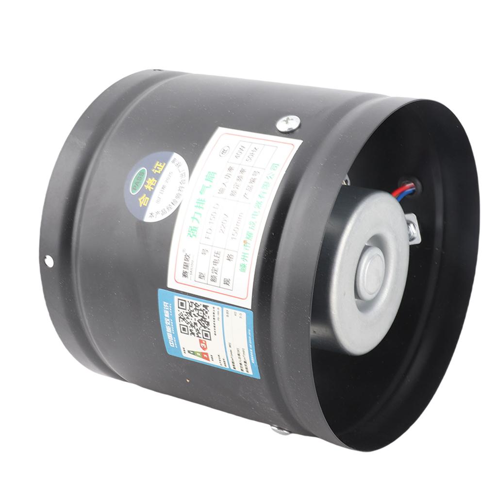 Канальный вентилятор Мощная вентиляция Металлический Высокоскоростной Двигатель с медной обмоткой Круглый Вытяжной вентилятор для ванной комнаты, кухни, подвала Черный
