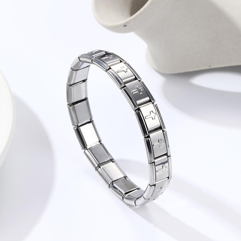 Браслет из нержавеющей стали Классический Креативный эластичный браслет с крестообразной полкой Модные небольшие изделия 