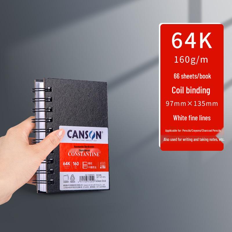 Скетчбук Canson 1557 на спирали, вертикальная обложка, портативный, формат 8k, тонкие страницы, идеально подходит для студентов-художников.