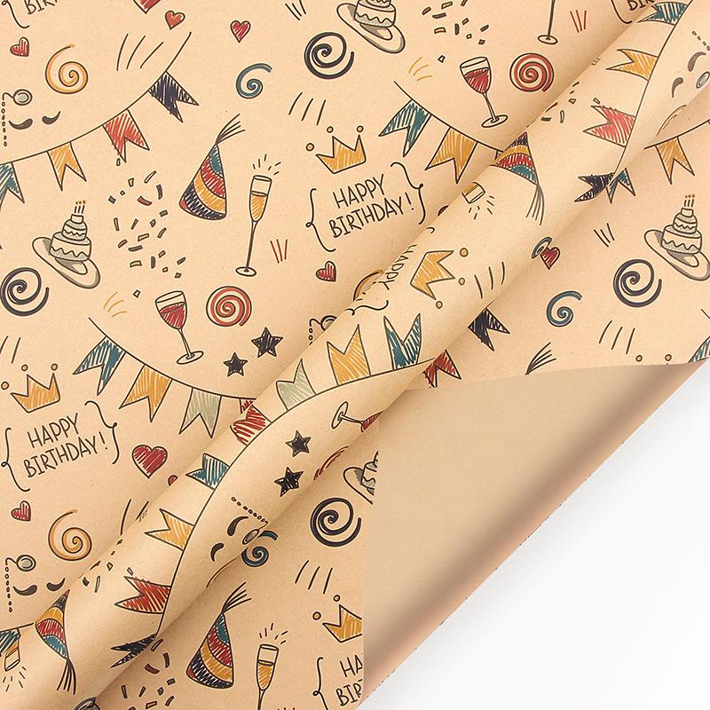 Christmas Gift Wrapping Paper Sheets Christmas Design with 10 tags,Birthday Kraft Brown Wrapping Paper set for Weddings, Graduations,Boys, Girls,Wome