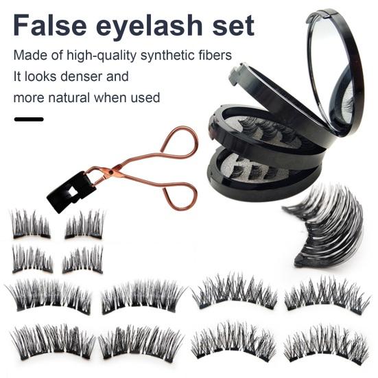 1 набор магнитных накладных ресниц с зажимом-аппликатором для ресниц, многоразовые натуральные тонкие магнитные накладные ресницы с зажимом, женские инструменты для макияжа глаз