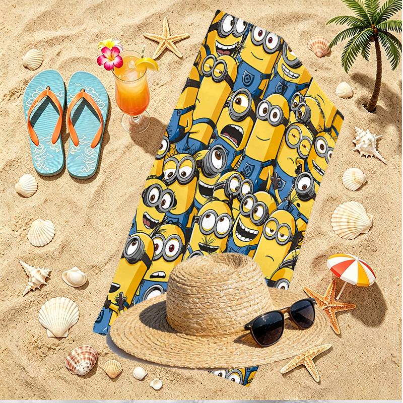 Minions Print Beach Towel, Versatile Lightweight Absorbent Beach Towel for Pool Surf Yoga Bathroom, Perfect Birthday Holiday Gift