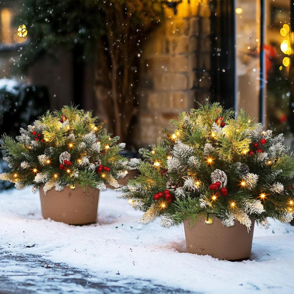 40 см Рождественская елка со светодиодной подсветкой Домашние украшения для спальни для вечеринки Искусственный декор рождественской елки для уличного сада Новый год