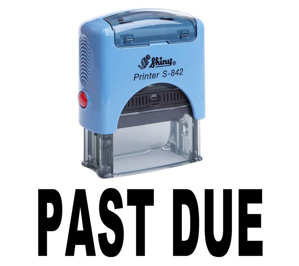 PAST DUE Self Inking Rubber Stamp Office Stationary Custom Shiny Stamp