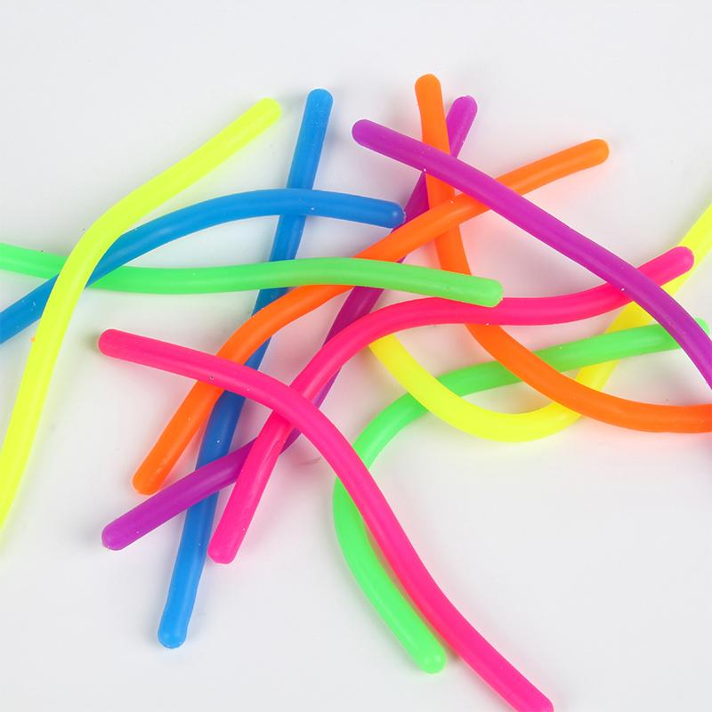 Elastic Stretchy Noodles Fidget Toys 6PCS Sensory String Decompression Fun For School Classroom Children Activity
