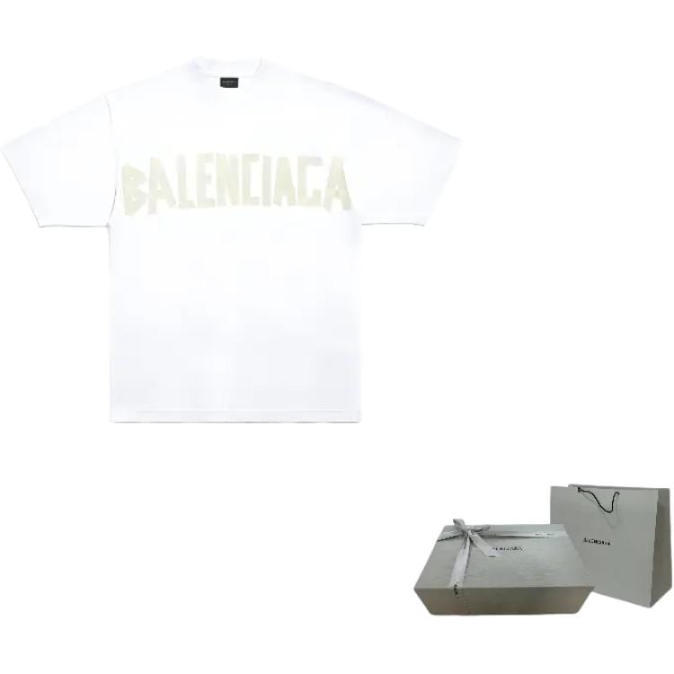 Balenciaga Футболка с круглым вырезом и логотипом-лентой 739784TOVA99000