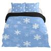 Пододеяльник со снежинками, зимняя тема, рождественская иллюстрация, комплект постельного белья для холодной погоды, двуспальный, мягкий, стеганый чехол для пододеяльника размера «king size»