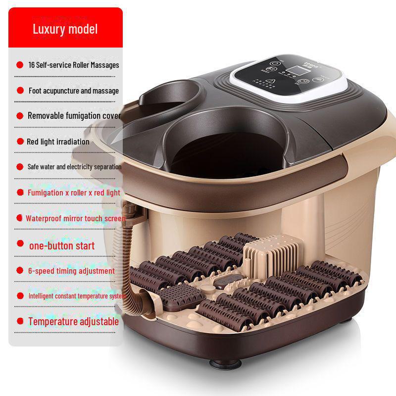 Подогреваемая ванна для ног с роликовым массажем и терапией красным светом