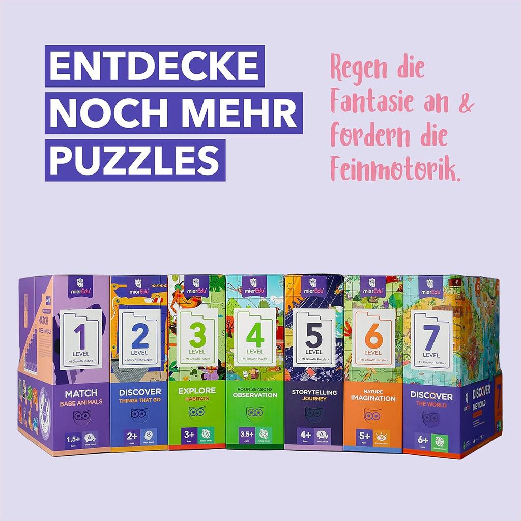 Level 1 2 3 4 5 6 7 Learning Puzzle, Four SeasonsIPromotes Observation Logical ThinkingIClassic Children's Puzzle Toy Set with 2 Puzzle Boxes