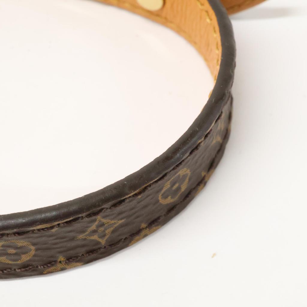 LOUIS VUITTON M4150 Brasserie Logomania Monogram Canvas Bracelet 17 Brown / GoldUsed