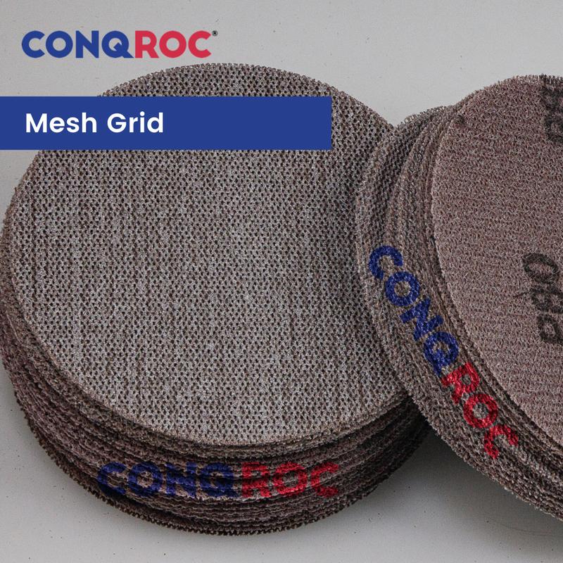 125mm 5-Inch Mesh Grid Sanding Discs Dust Free Aluminum Oxide Dry Sandpapers Hook and Loop 50-Piece Grit P80~600