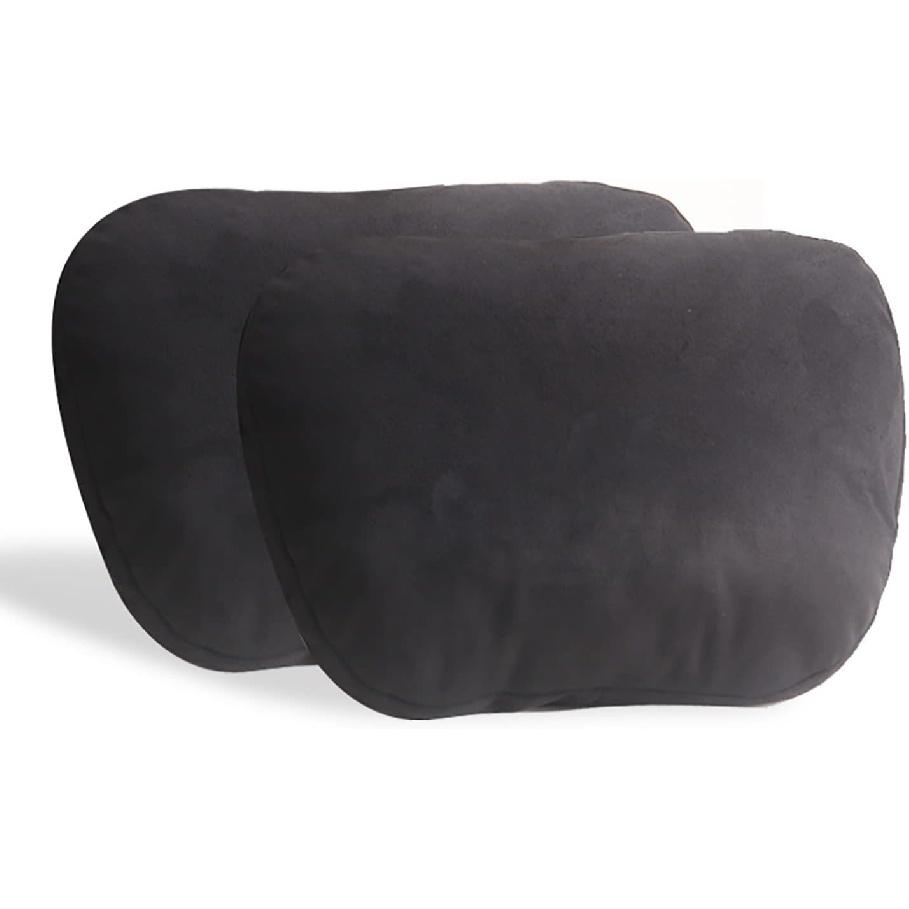 2Pcs Car Seat Pillow Auto Headrest Comfortable Pillows for Travel Interior Accessories(Head,Black)