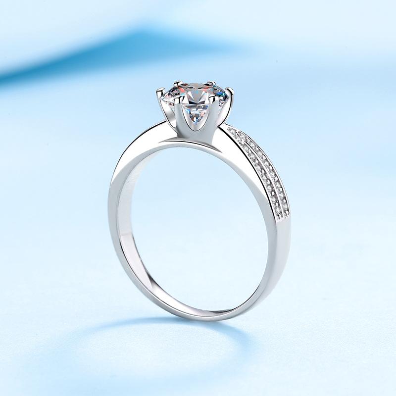 Серебряное кольцо S925 для женщин, платиновое покрытие pt950, инкрустированное бриллиантовым кольцом с муассанитом цвета D, пустая поддержка, предложение обручального кольца с бриллиантовым пальцем