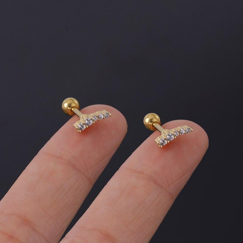 Нержавеющая сталь 316L, пирсинг, губная серьга с цирконием, серьги-гвоздики для козелка, губы, змеиного глаза, крест, спираль, раковина, хрящ, украшения для тела