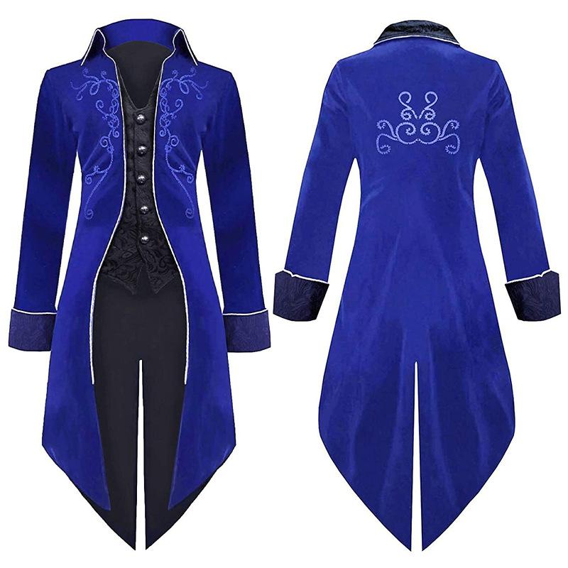 Новый средневековый ретро смокинг средней длины панк мужское пальто Хэллоуин косплей вампир принц костюм джентльмена для выпускного