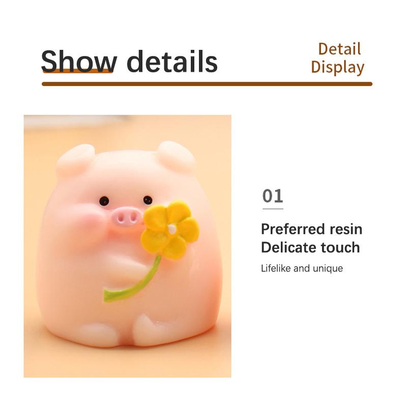 Мини милая фигурка свиньи, модель животного, мох, микропейзаж, домашний декор, миниатюра
