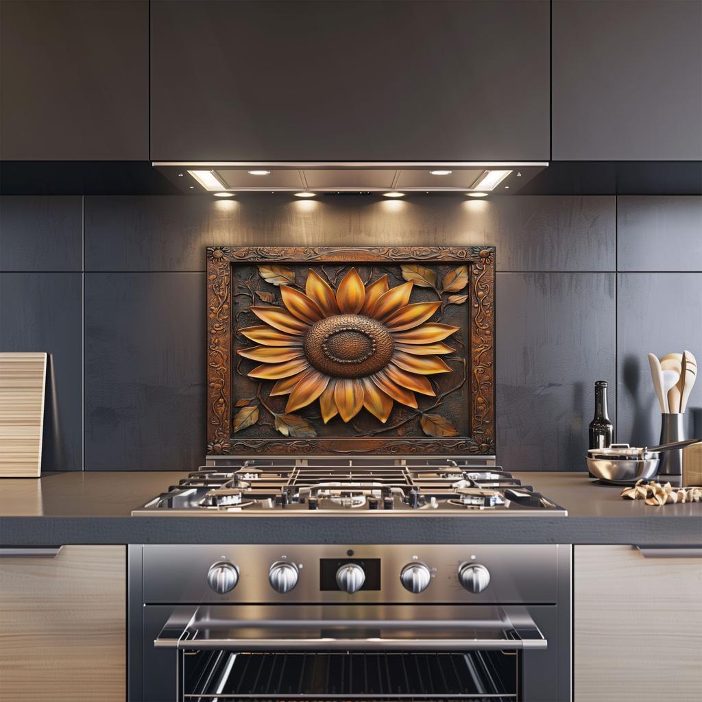 Splashback for Kitchen, Glass Backsplash Panel, Rustic Stove Backsplash, Backsplashes (CKBS033)