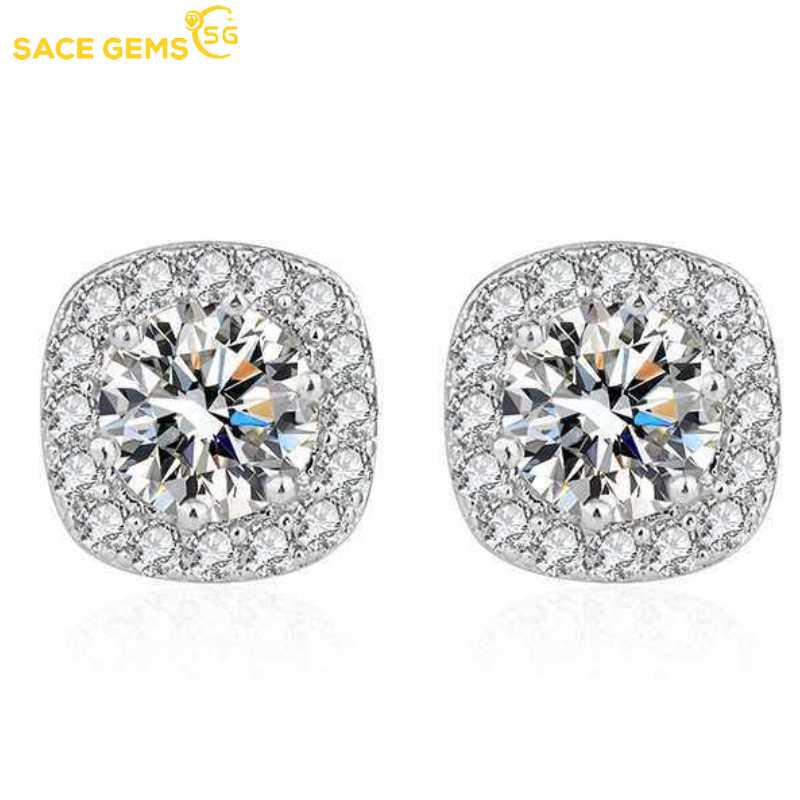Sace Gems Классические серьги из медного сплава с квадратным цирконом 5А для женщин, подарки на свадьбу