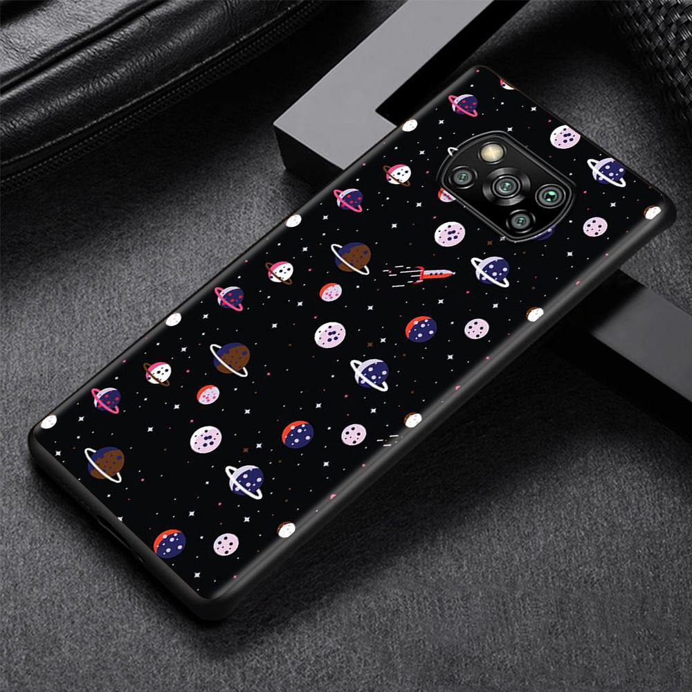 Чехол с изображением астронавта из мультфильма для Xiaomi Poco X3 NFC M3 M4 Pocophone F1 F3 Redmi Note 9s 9 8 10 Pro, черный, мягкий чехол для телефона