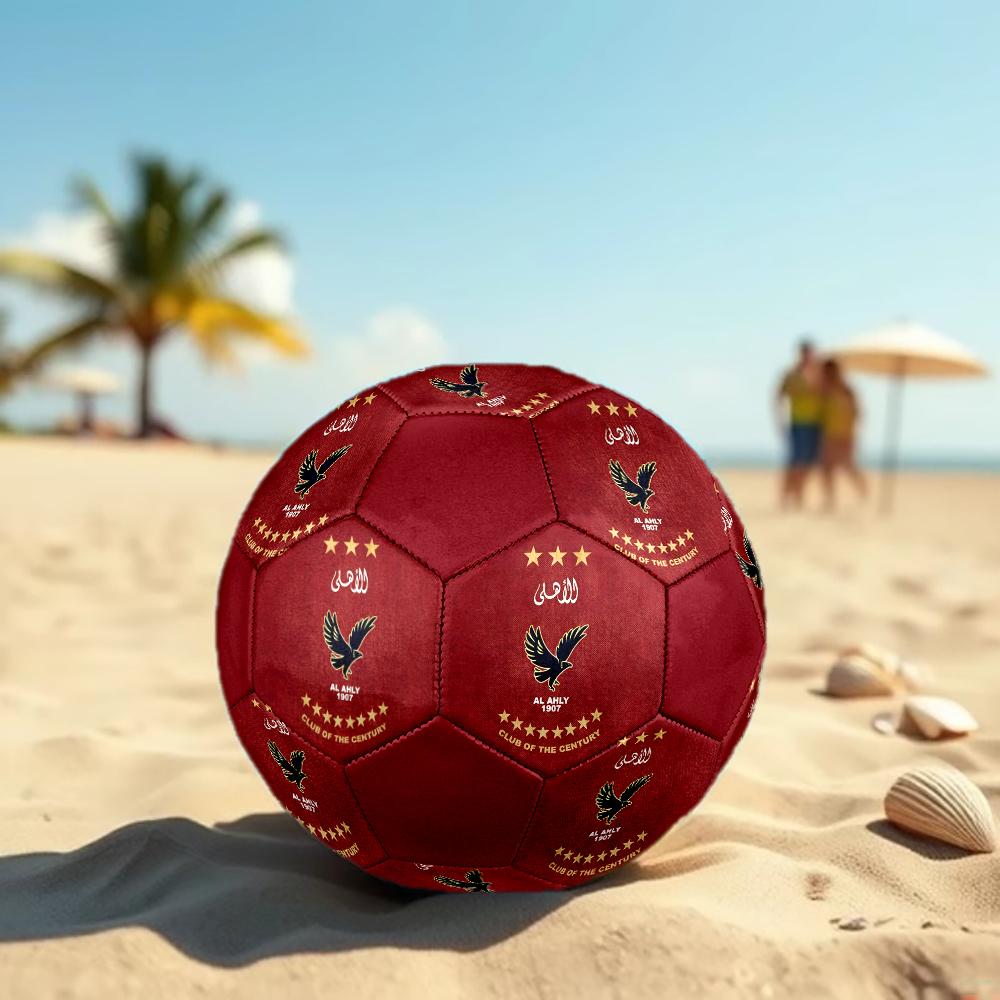 Футбольный мяч Al Ahly SC, разноцветный, подходит для всех возрастов, сшит машинным швом, материал ПВХ, соревновательного уровня, прочный и с высоким отскоком