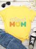 Винтажная женская футболка с принтом в виде буквы «мама», с коротким рукавом и круглым вырезом, свободная женская футболка, женская футболка, топы, одежда, женские футболки