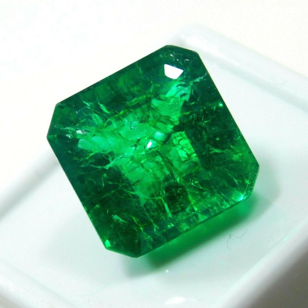 8 Ct Square Cut Natural Muzo Colombian Emerald Loose Gemstone AA+