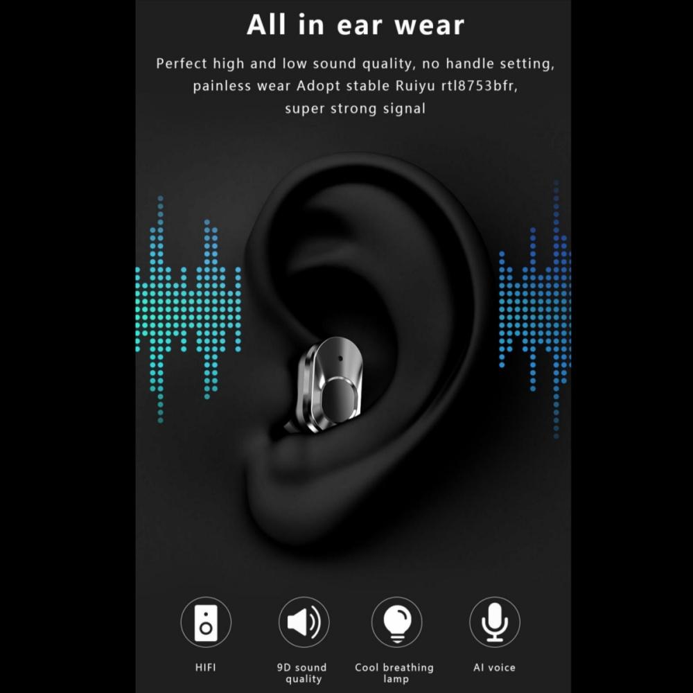 Rainbuvvy T92 Earbud Smartwatch 1.28inch IPS Full Touch 128MB RAM 470mAh BT5.0 TWS IP67 Водонепроницаемый Запись Локальная Музыка Беспроводной Смарт Браслет