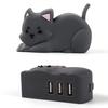USB Laptop Docking Station Black Cat Shape 3 In 1 Multiport USB 2.0 High Speed USB Type-C Hub Adapter PC Accessories
