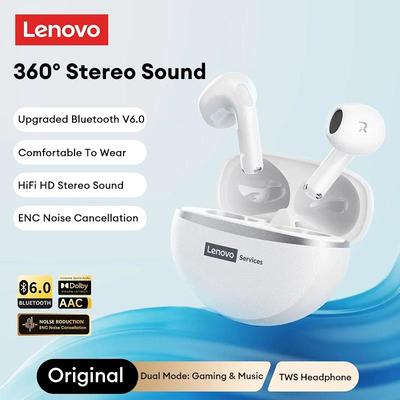 Оригинальные беспроводные Bluetooth 6.0 игровые наушники-вкладыши Lenovo LE223 с Hi-Fi стереозвуком, 30 часов работы от батареи, водонепроницаемые спортивные наушники