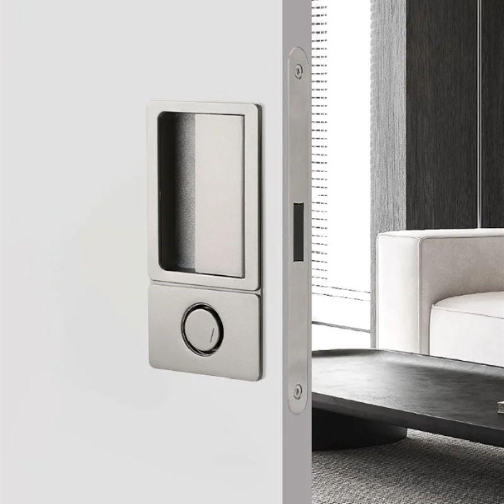 Black Finish Flat Door Lock Handleless Design Invisible Door Handle Bedroom Doors