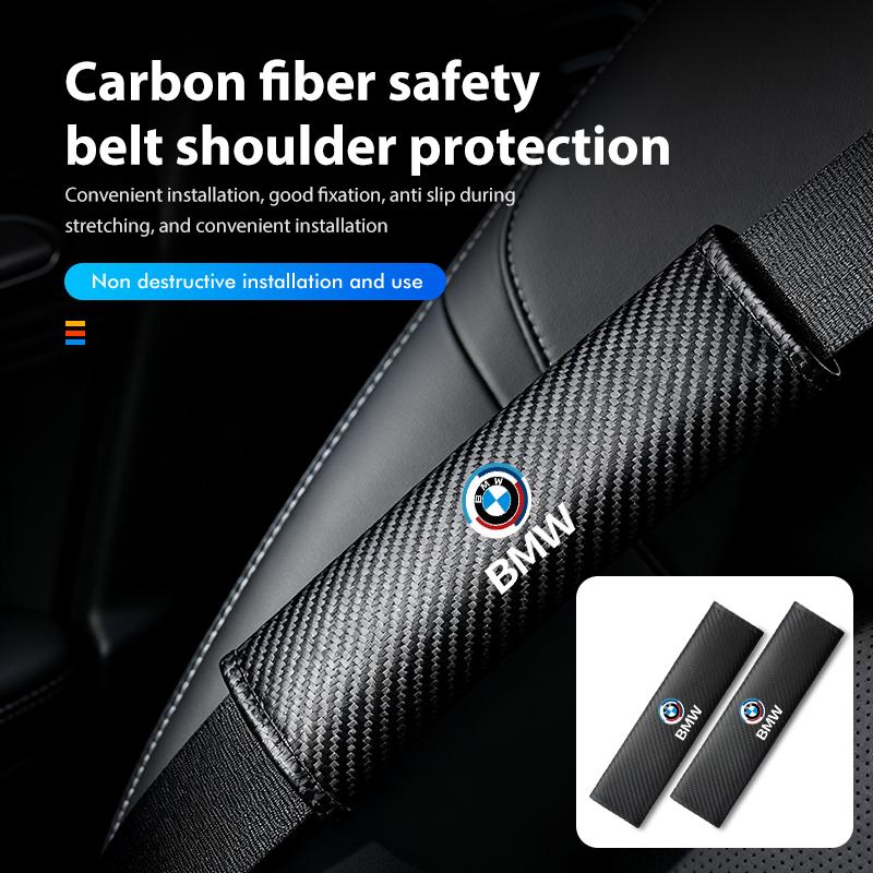 Car Seat Belt Carbon Fibre Shoulder Protection Pad Accessories For BMW Performance M2 M3 M4 X1 X3 X4 X5 E87 X7 E91 G20 ZNBUA1