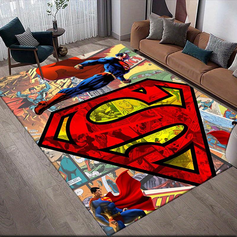 Comic Superhero Anti-Slip Rug, Rectangular Carpet for Home Game Zone & Living Area Decor