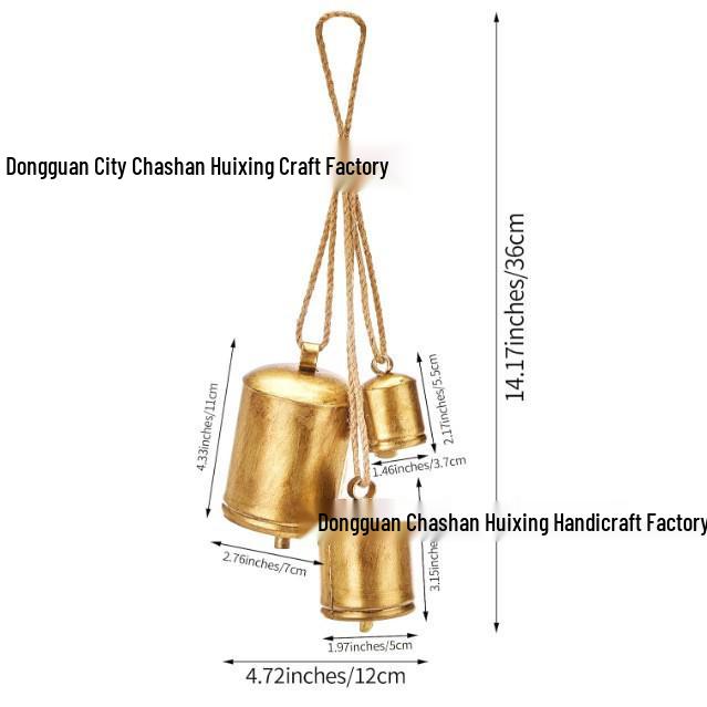 Rustic Copper Christmas Cowbells with Bows and Wreaths