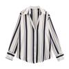 Kaslead New Arrival Women's Fashion Style Fashion Minimalist Stripes Print Satin Shirt 8503812