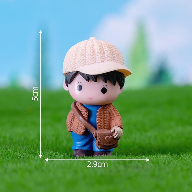 Mini Doll Figurines Lovers Figures Couple Miniature Decor Boy Girl Model For Fairy Garden Home Ornaments Valentine'S Day Gift