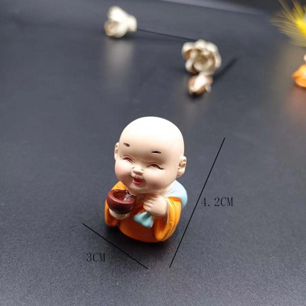 DIY Mini Buddha Figurine Cute Small Monk Sculpture Buddha Ornaments  Car Decoration