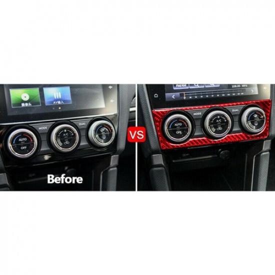Carbon Fiber Air Conditioner Switch Knob Cover Trim Fit For Subaru WRX 2015-